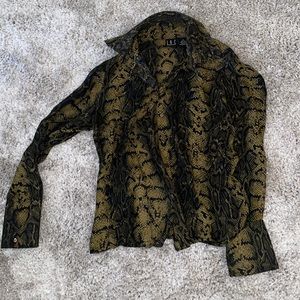INC snake print silk shirt
